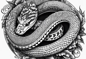 Snake wrapped around hand intigrated tattoo idea