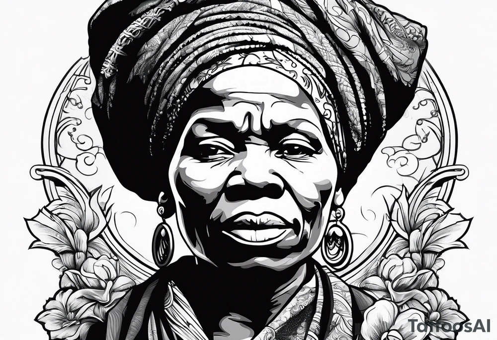 harriet tubman smoking cigarette tattoo idea