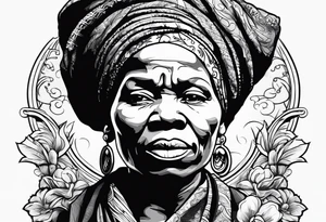 harriet tubman smoking cigarette tattoo idea