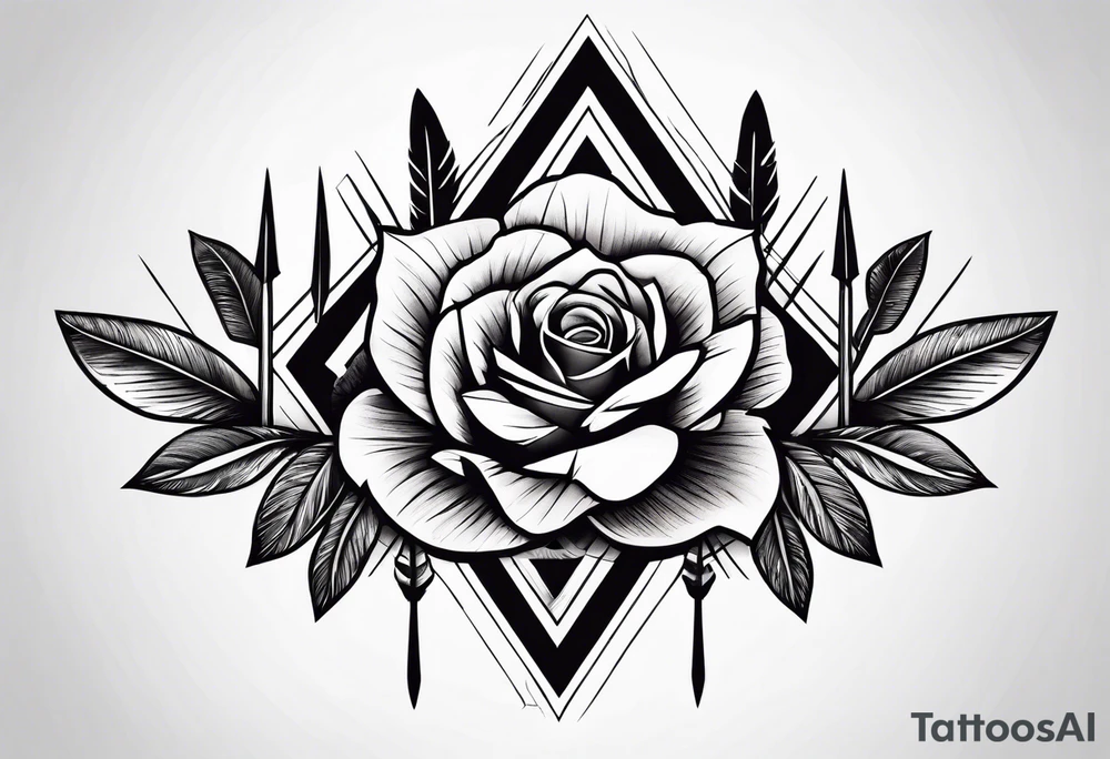 five Indian arrows going through a single rose tattoo idea five Indian arrows going through a single rose tattoo idea