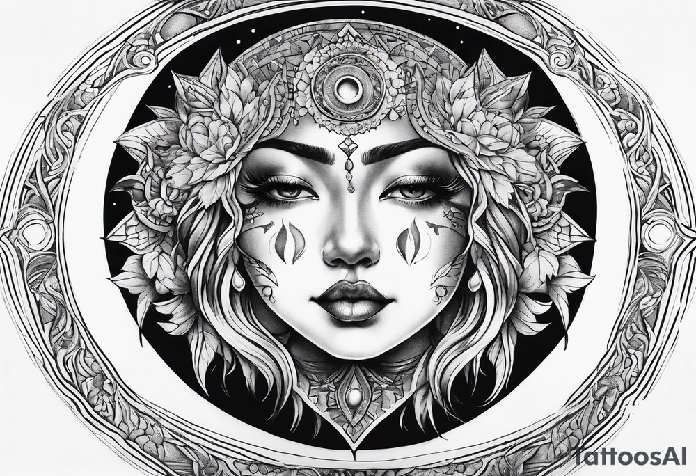 sacred moon tattoo idea