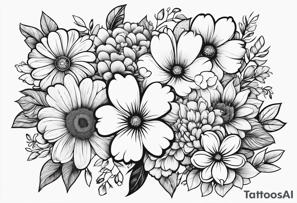 Paw print made of flowers tattoo idea