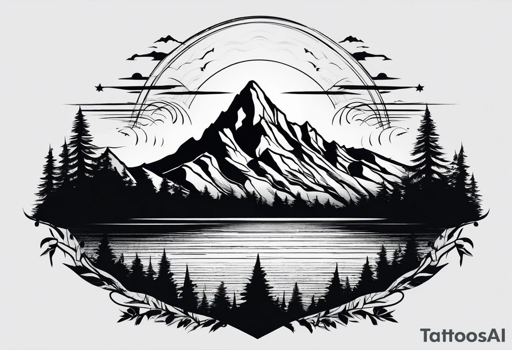 Mountain range silhouette tattoo idea