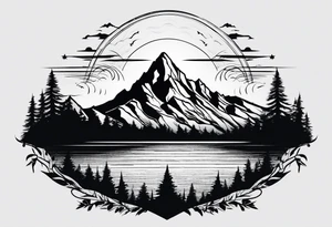 Mountain range silhouette tattoo idea