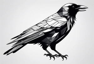 minimalistic stroke of a crow tattoo idea