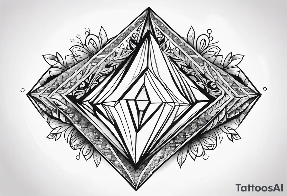Diamond Symbol with name Aarna and Ranu tattoo idea