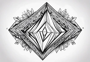 Diamond Symbol with name Aarna and Ranu tattoo idea