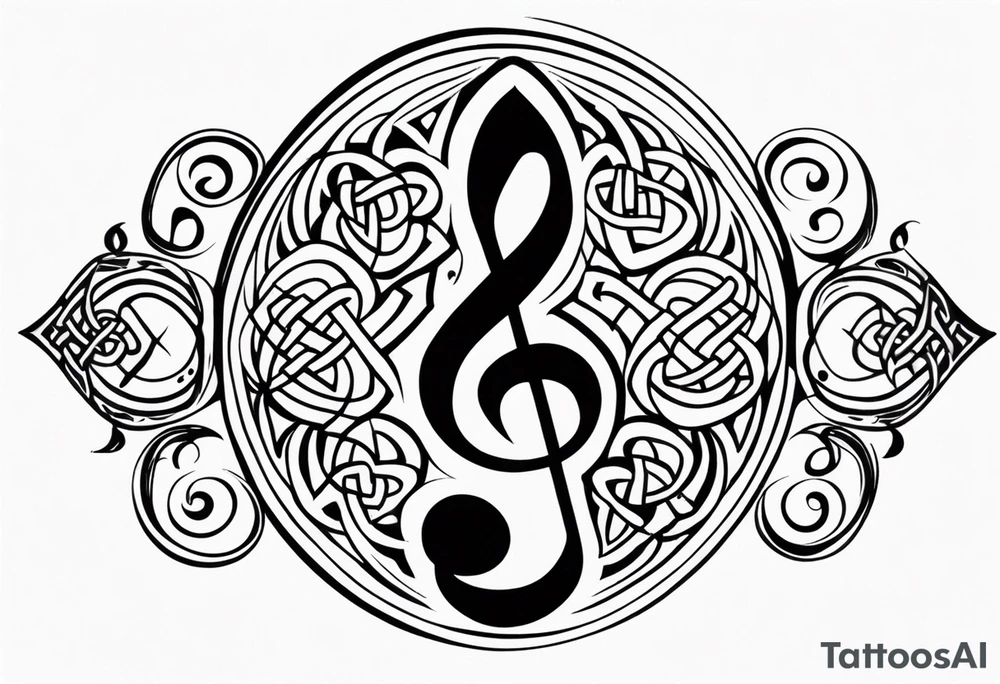 Celtic style bass clef tattoo idea