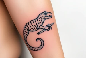 Imaginez le Colisé  de rome une salamandre et un guerrier tattoo idea