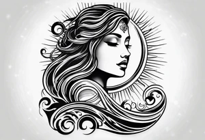Sun and waves tattoo idea