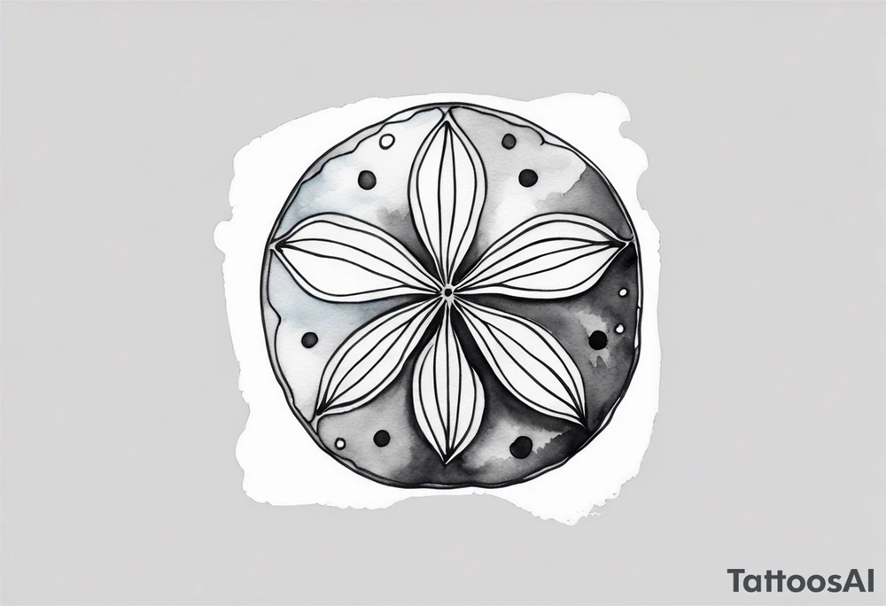 sand dollar 
watercolor
light gray tattoo idea