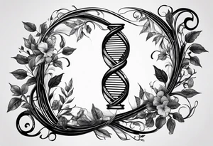 DNA helix made from root.
add leaf tattoo idea