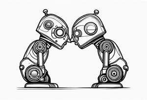 Kissing robot tattoo idea