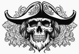 Pirate filigree sleeve tattoo idea