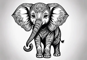 Fierce baby elephant tattoo idea
