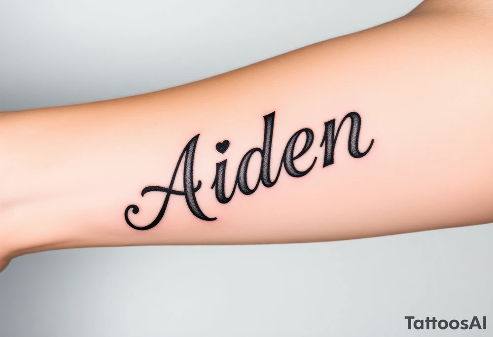 The name Aiden with a theme of love tattoo idea