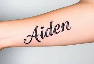The name Aiden with a theme of love tattoo idea