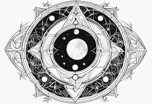 Astrology, Cancer, Natal Chart, symbolic, vision, yin yang, the moon, the sun, Uranus, Pluto, spiritual third eye, mystical armband tattoo idea