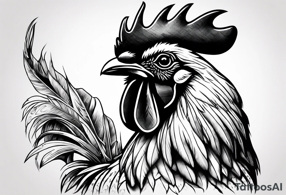 Rooster with an M60 machine gun tattoo idea
