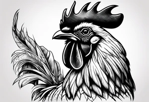 Rooster with an M60 machine gun tattoo idea