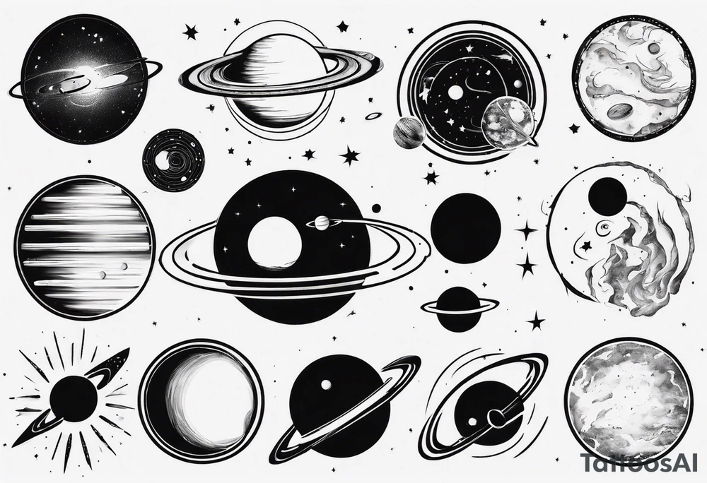 solar system tattoo idea