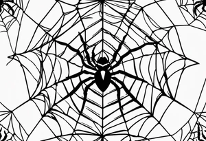 Skeleton hand with spider web tattoo idea