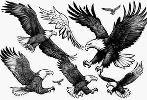 dive bombing bald eagle tattoo idea