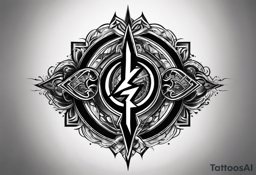 Lightning symbol. Made out of the name “5y8o” tattoo idea