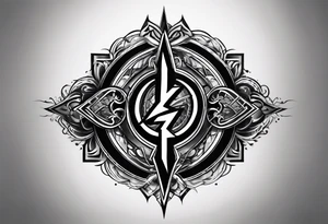 Lightning symbol. Made out of the name “5y8o” tattoo idea