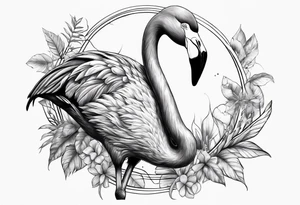 Flamingo with scorpion lower body tattoo idea