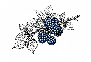 American traditional style Blackberry vine in a line tattoo idea