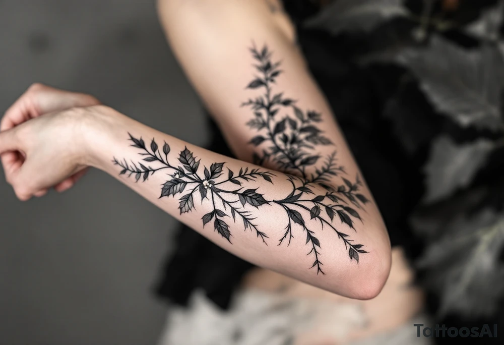 holly flowers tattoo idea