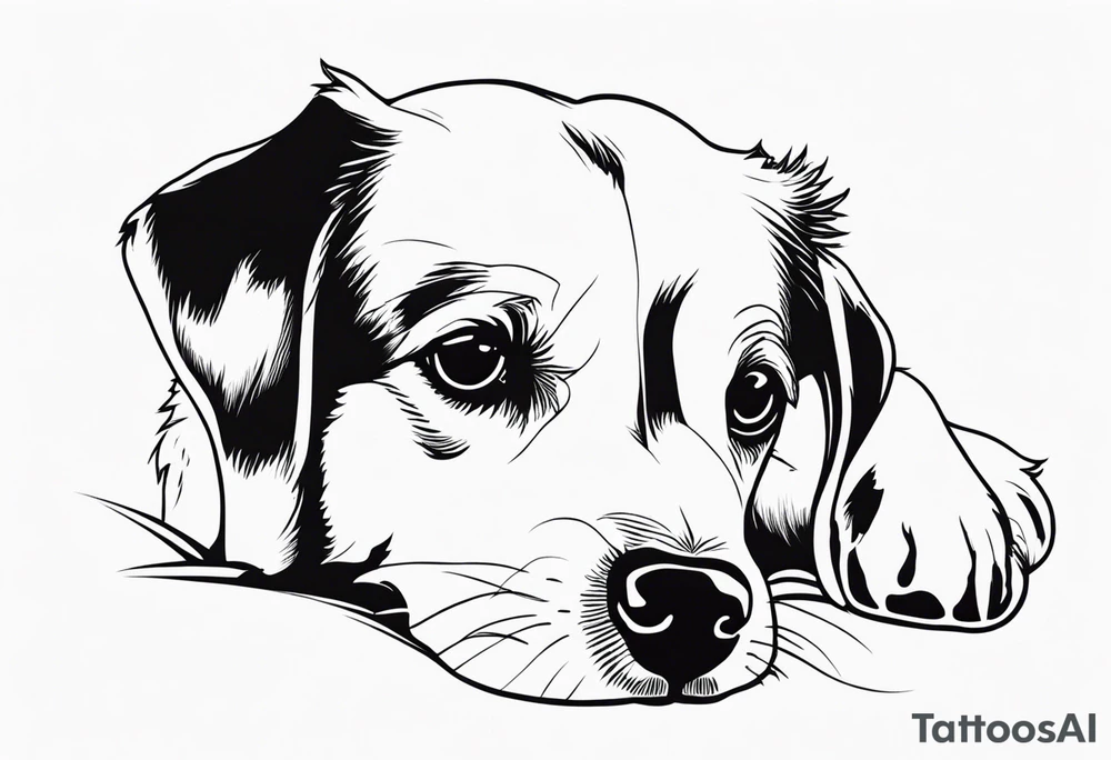 Mão e pata de cachorro batendo uma na outra tattoo idea