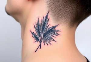 large woven palm leaves tattoo idea