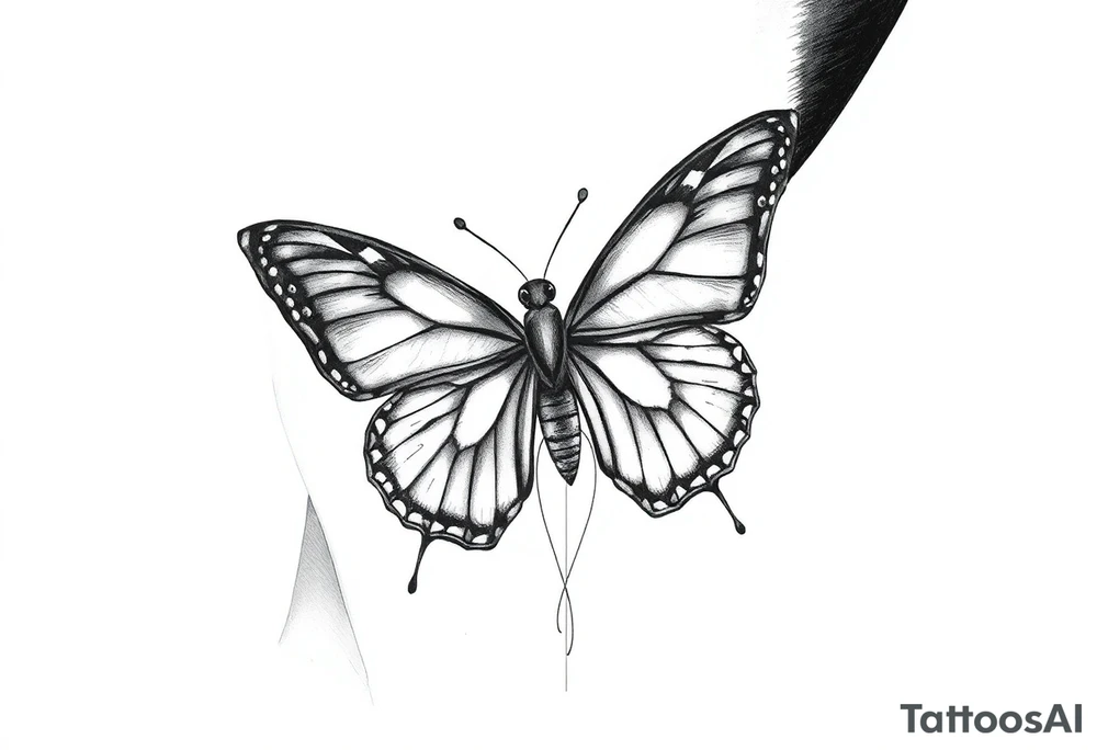 Butterfly tattoo on a neck tattoo idea