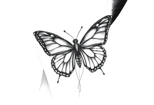 Butterfly tattoo on a neck tattoo idea