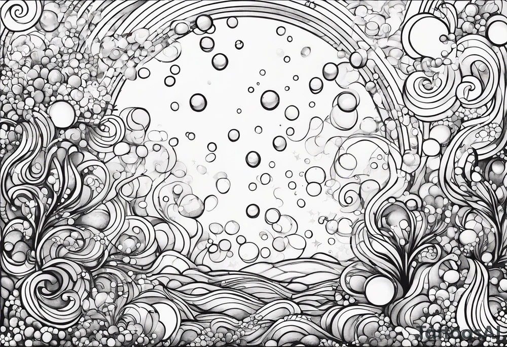 Draw me some magical really simple underwater bubbles and simple stars tattoo idea