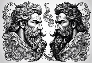 Poseidon water tattoo idea