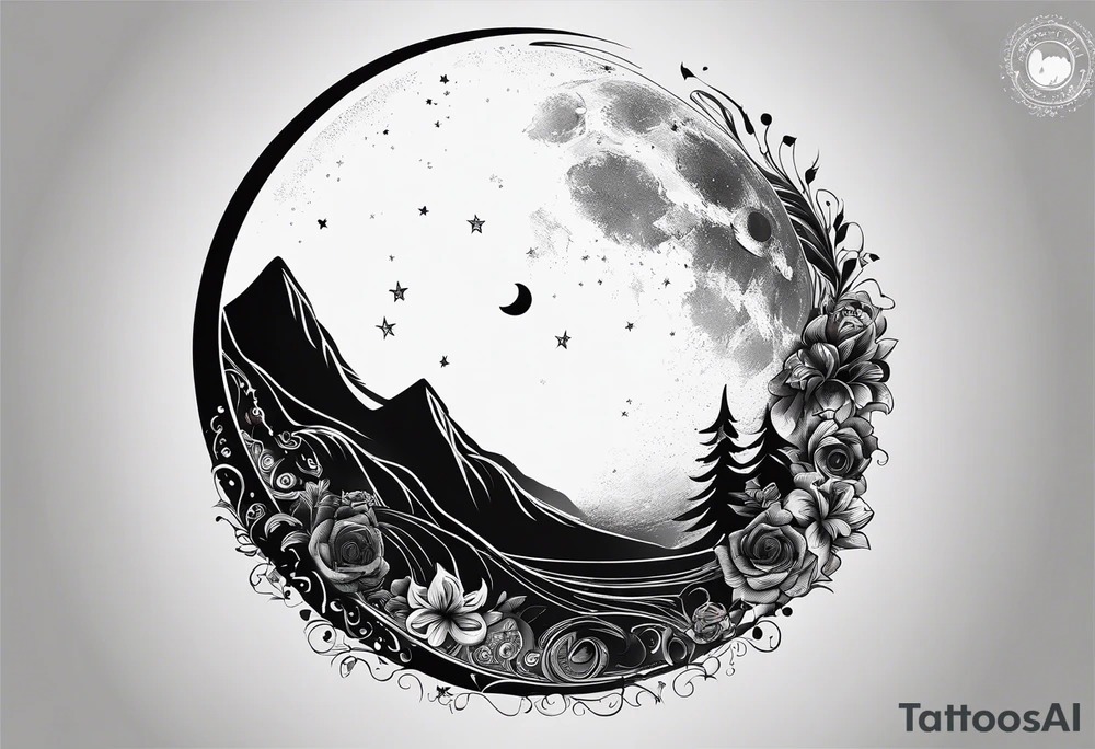 a moon made with the words “dancing in the moonlight” tattoo idea a moon made with the words “dancing in the moonlight” tattoo idea