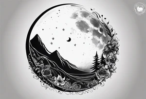 a moon made with the words “dancing in the moonlight” tattoo idea