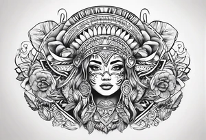 Water with tribal and tacos tattoo idea