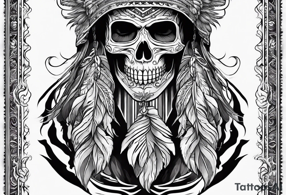 Ghost with sarape tattoo idea