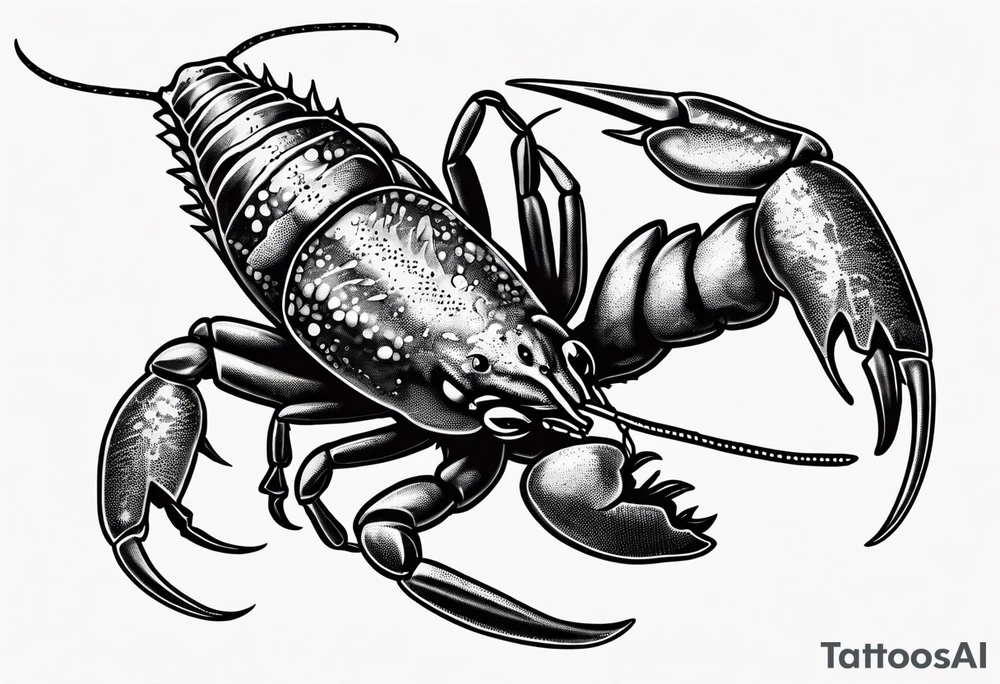 Crayfish with small body tattoo idea