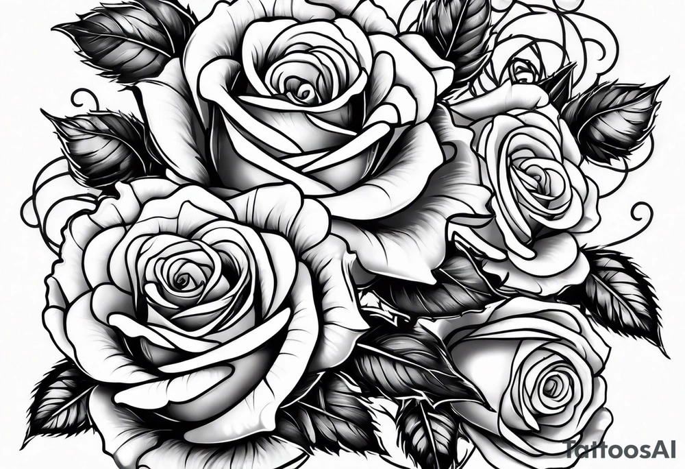 roses with thorns and barbed wires intertwined tattoo idea