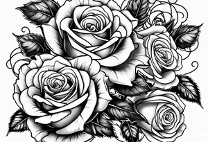 roses with thorns and barbed wires intertwined tattoo idea