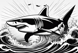 shark attack tattoo idea