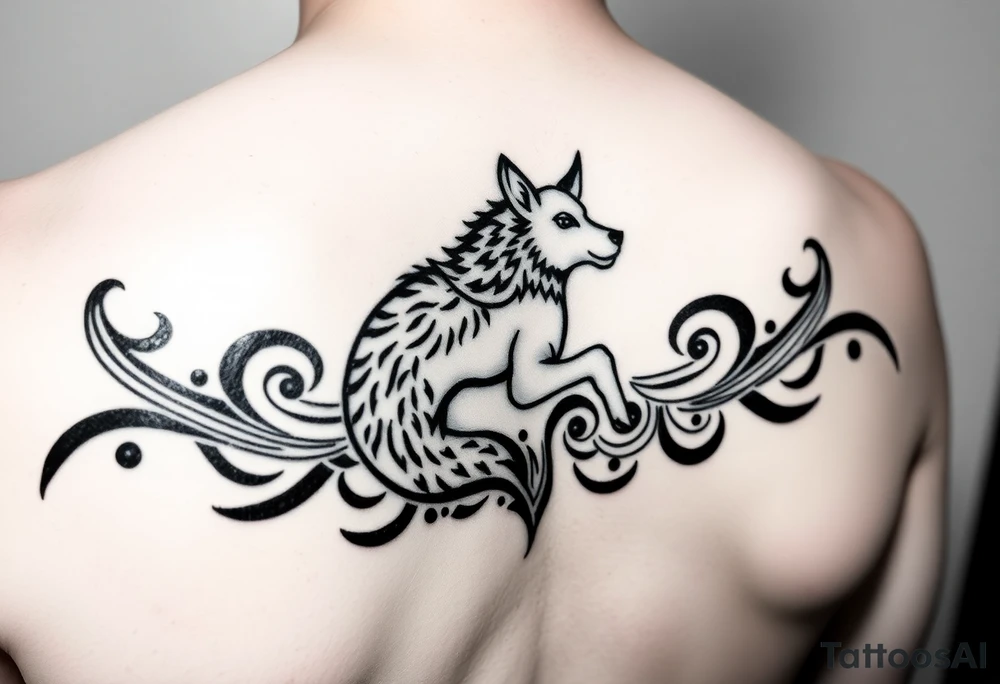A Tā moko that represents my Māori side. I want it to symbolise my two babies who have passed and my uncle. I also want it as a band on either my wrist or ankle to represent connection. And I want to add in a wolf-doe - not literally but in Māori Tā moko design tattoo idea