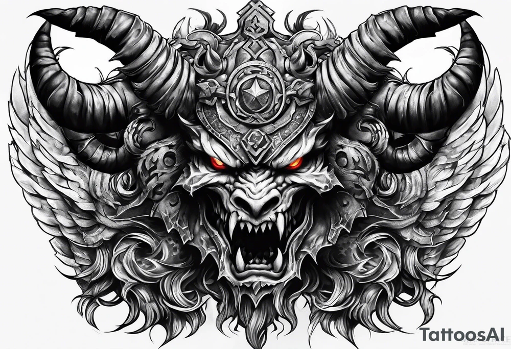 Military demon tattoo idea