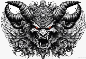 Military demon tattoo idea
