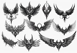 evil dark wings tattoo idea